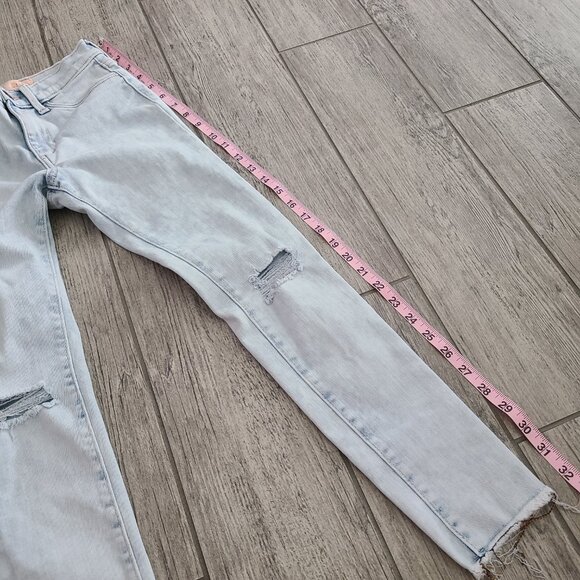 Mila Rose Light Wash Skinny Jeans with Raw Hem – Girls Size 8 - Picture 3 of 9